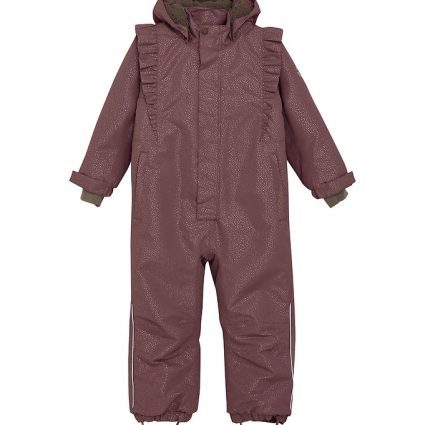 En Fant Flyverdragt - Rosa Taupe m. Guldprikker/Flæser